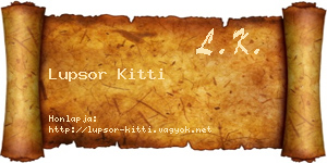 Lupsor Kitti névjegykártya